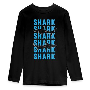 Geheimnisvoller Hai Ozean König Geschenk - Teenager Premium Bio Langarmshirt - Schwarz - Vorne - AI Model Kid Female (0cm)
