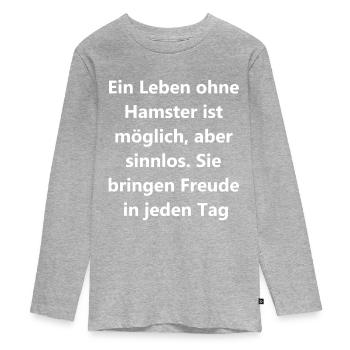 Du plaisir pour les hamsters à offrir - T-shirt manches longues Premium Ado - gris chiné - Devant