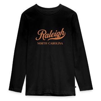 Retro USA Caroline du Nord Vintage Raleigh - T-shirt manches longues Premium Ado - noir - Devant - AI Model Kid Female (0cm)