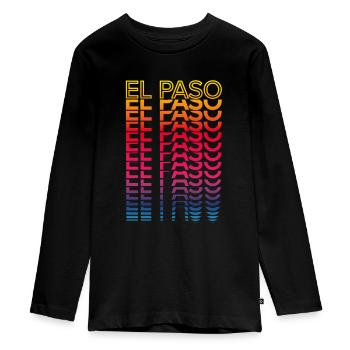 Retro Nostalgic USA City - Rainbow El Paso - Teenager Premium Organic Long Sleeve Shirt - black - Front - AI Model Kid Female (0cm)