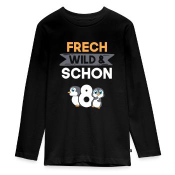 8 Jahre Geburtstag Junge Mädchen Pinguin - Teenager Premium Bio Langarmshirt - Schwarz - Vorne - AI Model Kid Female (0cm)