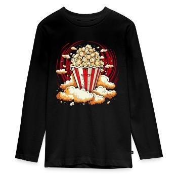 Maïs soufflé brillant - T-shirt manches longues Premium Ado - noir - Devant - AI Model Kid Female (0cm)
