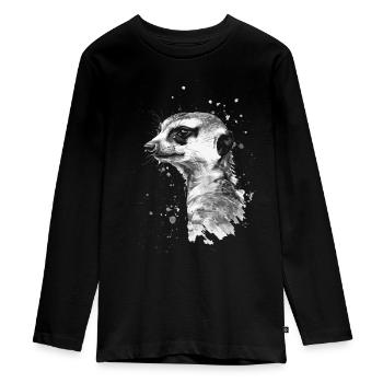 Suricate - T-shirt manches longues Premium Ado - noir - Devant - AI Model Kid Female (0cm)