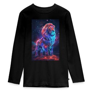 Waage - Teenager Premium Bio Langarmshirt - Schwarz - Vorne - AI Model Kid Female (0cm)