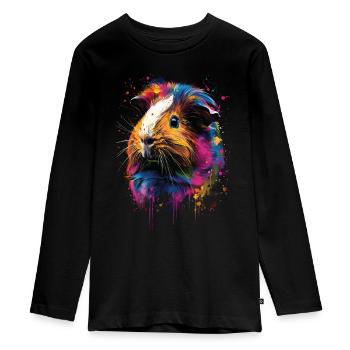 Meerschweinchen - Teenager Premium Bio Langarmshirt - Schwarz - Vorne - AI Model Kid Female (0cm)