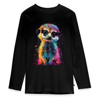 Suricate - T-shirt manches longues Premium Ado - noir - Devant - AI Model Kid Female (0cm)