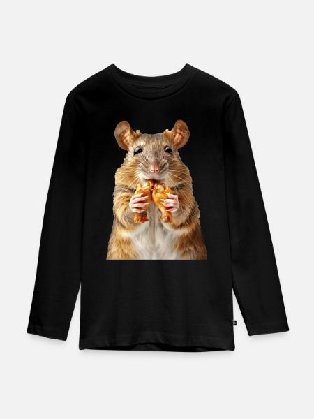 Ratte - Teenager Premium Bio Langarmshirt - Schwarz