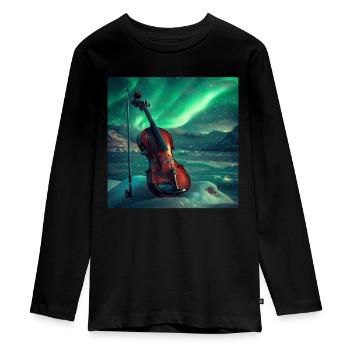 Violine - Teenager Premium Bio Langarmshirt - Schwarz - Vorne - AI Model Kid Female (0cm)