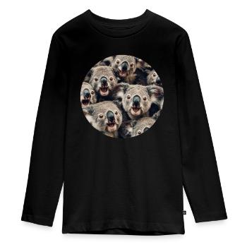 Koala - Teenager Premium Bio Langarmshirt - Schwarz - Vorne - AI Model Kid Female (0cm)