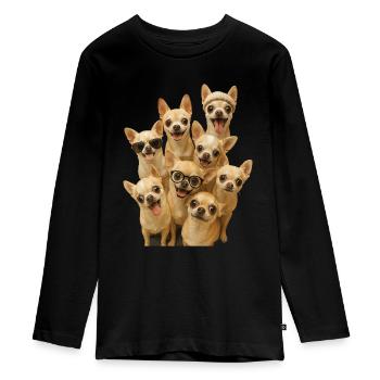 Chihuahua - Teenager Premium Bio Langarmshirt - Schwarz - Vorne - AI Model Kid Female (0cm)