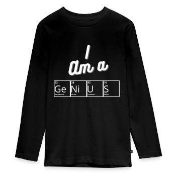 I am a Genius Periodic Table - Teenager Premium Bio Langarmshirt - Schwarz - Vorne - AI Model Kid Female (0cm)