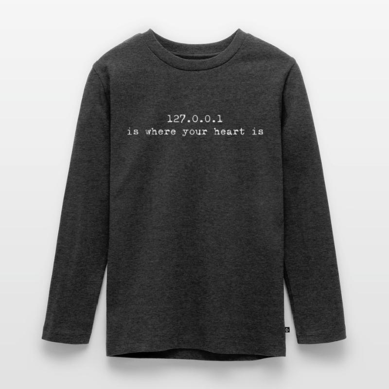 Coeur dans le code - Conception d’adresse IP à domicile T-shirt manches longues Premium Ado