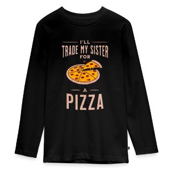 Pizza-sister Trade - Insouciance - T-shirt manches longues Premium Ado - noir - Devant - AI Model Kid Female (0cm)