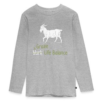 Graze Work-life-balance - Ziegenhoftier - Teenager Premium Organic Long Sleeve Shirt - heather grey - Front