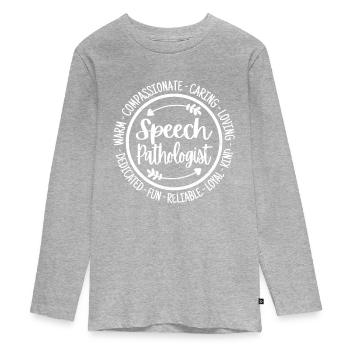 Orthophoniste Orthophoniste - Lnguage Pathologistes - T-shirt manches longues Premium Ado - gris chiné - Devant