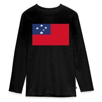 Drapeau officiel samoa Samoa Nation Pride - T-shirt manches longues Premium Ado - noir - Devant - AI Model Kid Female (0cm)