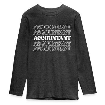 Comptable Comptable Finances Statistiques Données - T-shirt manches longues Premium Ado - anthracite chiné - Devant - AI Model Kid Female (0cm)
