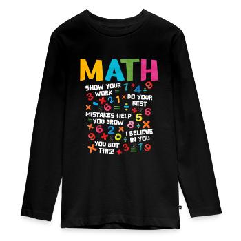 Mathe - Teenager Premium Bio Langarmshirt - Schwarz - Vorne - AI Model Kid Female (0cm)
