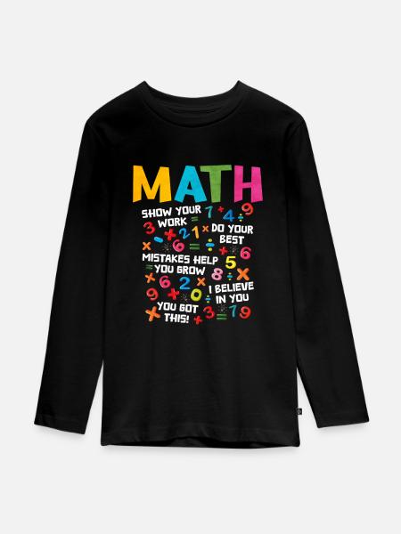 Mathe - Teenager Premium Bio Langarmshirt - Schwarz