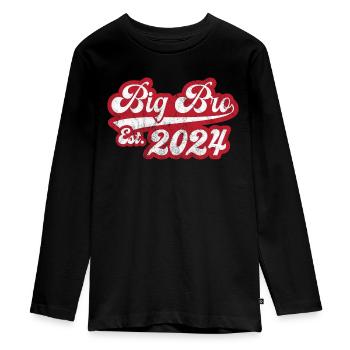 Big Bro Est 2024 - T-shirt manches longues Premium Ado - noir - Devant - AI Model Kid Female (0cm)