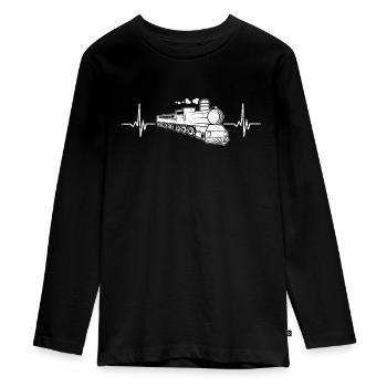 Train trains train modèle - T-shirt manches longues Premium Ado - noir - Devant - AI Model Kid Female (0cm)