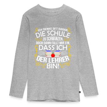 Teacher - Teenager Premium Organic Long Sleeve Shirt - heather grey - Front
