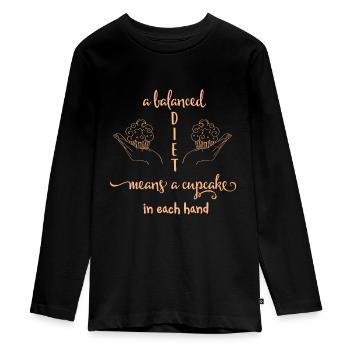 lustiger Spruch - Teenager Premium Bio Langarmshirt - Schwarz - Vorne - AI Model Kid Female (0cm)