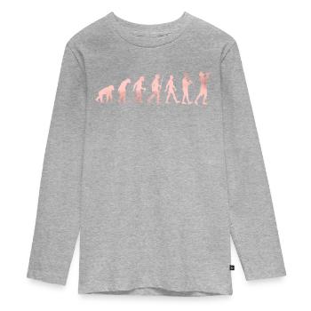 Klarinette - Teenager Premium Bio Langarmshirt - Grau meliert - Vorne