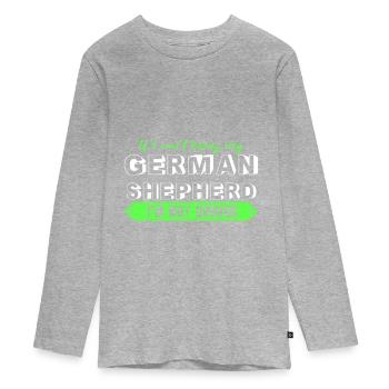 German shepherd dog - Teenager Premium Organic Long Sleeve Shirt - heather grey - Front