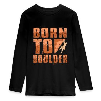 Bouldern - Teenager Premium Bio Langarmshirt - Schwarz - Vorne - AI Model Kid Female (0cm)
