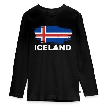 Island - Teenager Premium Bio Langarmshirt - Schwarz - Vorne - AI Model Kid Female (0cm)