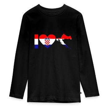 Croatie - T-shirt manches longues Premium Ado - noir - Devant - AI Model Kid Female (0cm)