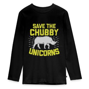 Nashorn - Teenager Premium Bio Langarmshirt - Schwarz - Vorne - AI Model Kid Female (0cm)