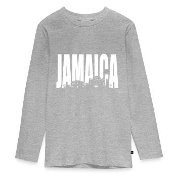 Jamaïque - T-shirt manches longues Premium Ado - gris chiné - Devant