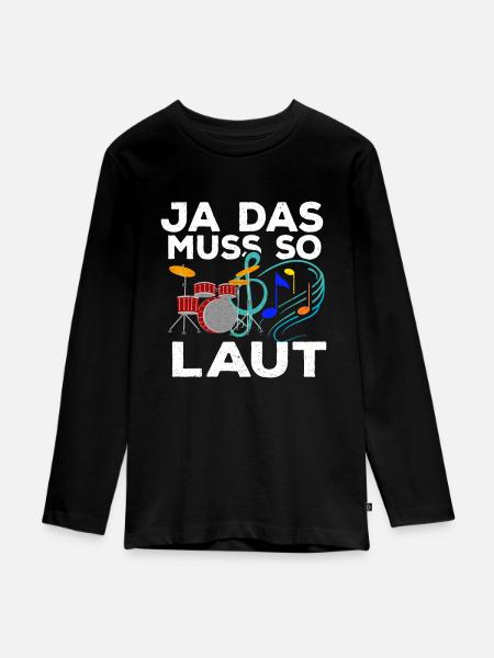 Schlagzeug - Teenager Premium Bio Langarmshirt - Schwarz