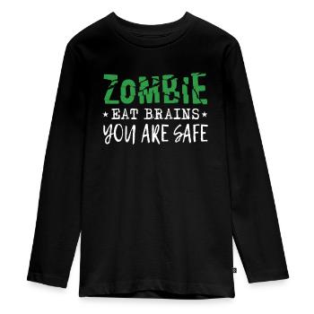lustiger Spruch lustige sprüche - Teenager Premium Bio Langarmshirt - Schwarz - Vorne - AI Model Kid Female (0cm)