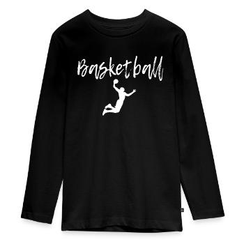 Basketball - Teenager Premium Bio Langarmshirt - Schwarz - Vorne - AI Model Kid Female (0cm)