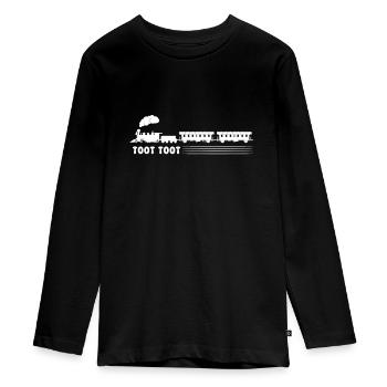Train trains train modèle - T-shirt manches longues Premium Ado - noir - Devant - AI Model Kid Female (0cm)