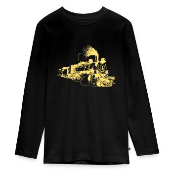 Train trains train modèle - T-shirt manches longues Premium Ado - noir - Devant - AI Model Kid Female (0cm)