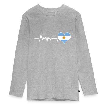 Argentine - T-shirt manches longues Premium Ado - gris chiné - Devant