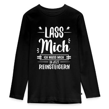 lustiger Spruch - Teenager Premium Bio Langarmshirt - Schwarz - Vorne - AI Model Kid Female (0cm)