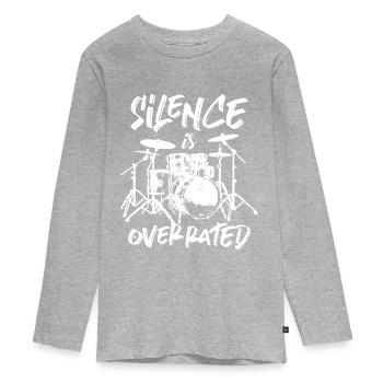 batterie - T-shirt manches longues Premium Ado - gris chiné - Devant