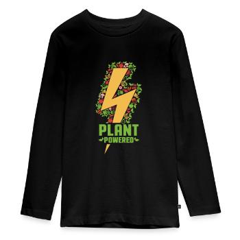Vegan - T-shirt manches longues Premium Ado - noir - Devant - AI Model Kid Female (0cm)