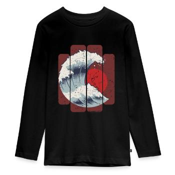 Japan - Teenager Premium Bio Langarmshirt - Schwarz - Vorne - AI Model Kid Female (0cm)