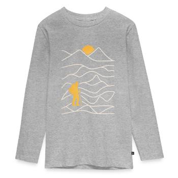 hike - Teenager Premium Organic Long Sleeve Shirt - heather grey - Front