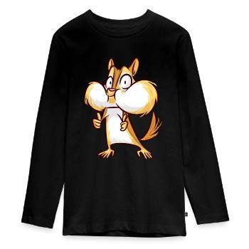 Écureuils - T-shirt manches longues Premium Ado - noir - Devant - AI Model Kid Female (0cm)