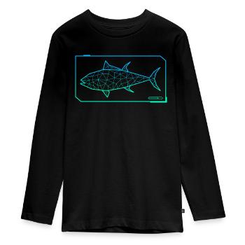 Pêche au thon Polygone Poisson Pêcheur en haute mer - T-shirt manches longues Premium Ado - noir - Devant - AI Model Kid Female (0cm)