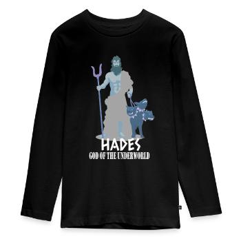 Greek Mythology Greek Gods Hades - Teenager Premium Organic Long Sleeve Shirt - black - Front - AI Model Kid Female (0cm)