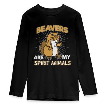 Bieber - Teenager Premium Bio Langarmshirt - Schwarz - Vorne - AI Model Kid Female (0cm)
