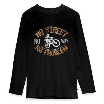 VTT, VTT, VTT rengaine - T-shirt manches longues Premium Ado - noir - Devant - AI Model Kid Female (0cm)